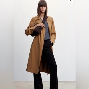 Mango Flowy Lapel Trench